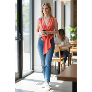 RAMY BROOK Top NEW Size XS Albert Guava Coral Orange Cropped $295